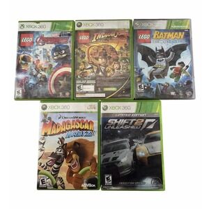 Xbox 360 Game Lot Of 5 Complete With Manuels Lego Avengers Batman Indiana Jones